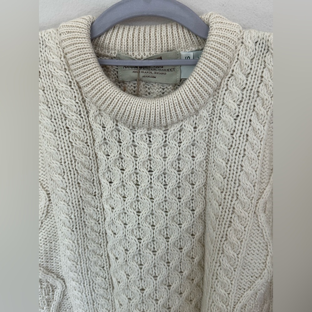 Aran Sweater Market Men’s White Lightweight - Picture 6 of 10